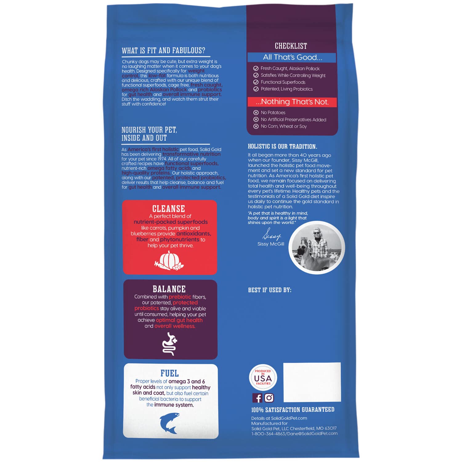 Solid Gold senior dog weight-support image shows balanced nutrition.