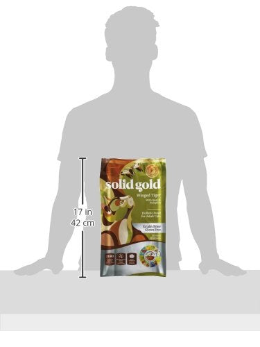 Solid Gold sensitive-stomach kibble-texture-closeup shows grain-free kibble suitable for indoor cats