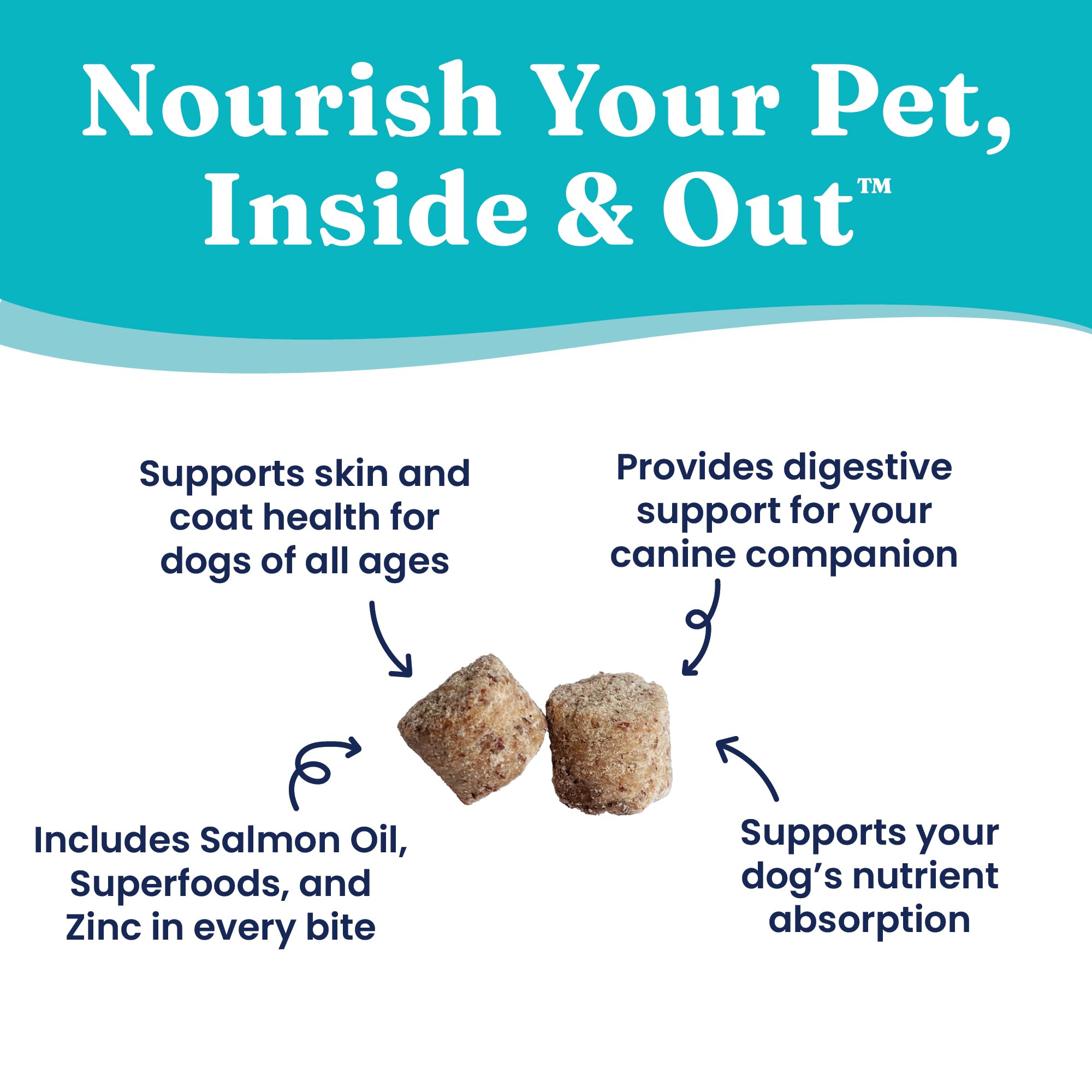 Solid Gold Skin-Coat Omega-3 treats help promote a healthy coat and glossy fur.