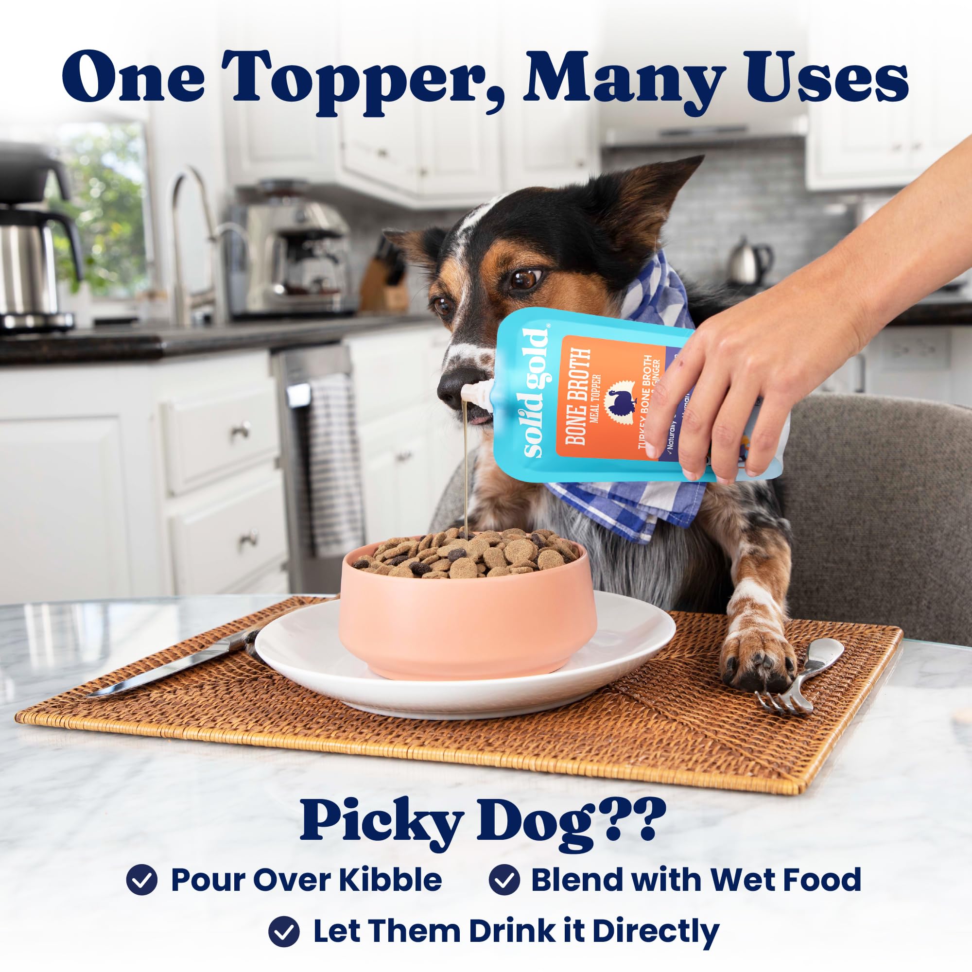 Solid Gold turkey bone broth hydration-boost helps encourage water intake.