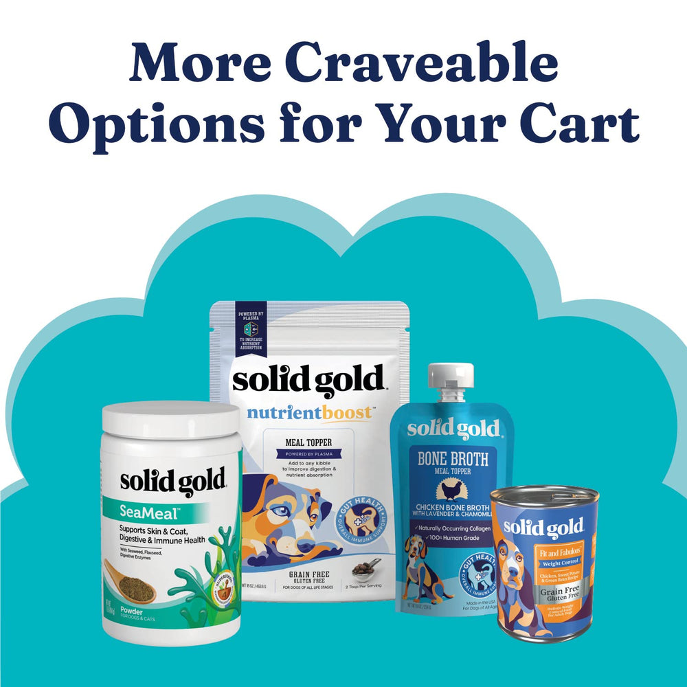 Solid Gold weight-management dog food supports healthy aging.