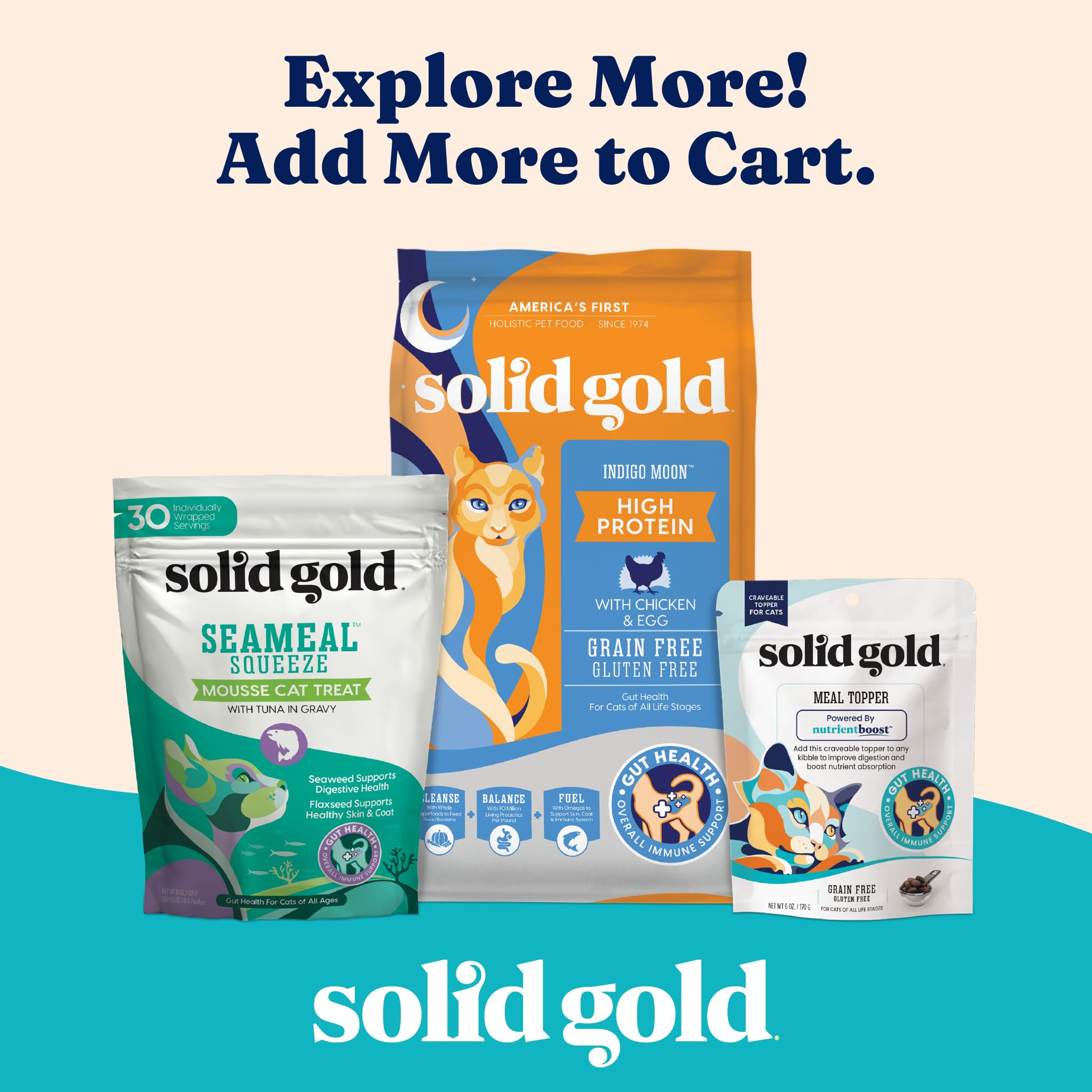 Solid Gold topper for dry kibble enhances flavor.
