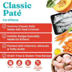 Solid Gold wet cat food pate kitten serving showcases tenderness for picky eaters