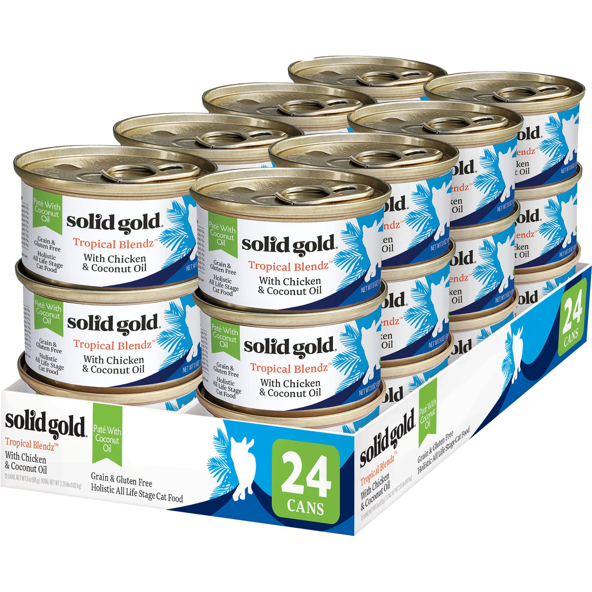 Solid Gold Wet Cat Food Pate real chicken texture, supports lean muscles and energy