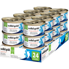 Solid Gold Wet Cat Food Pate real chicken texture, supports lean muscles and energy