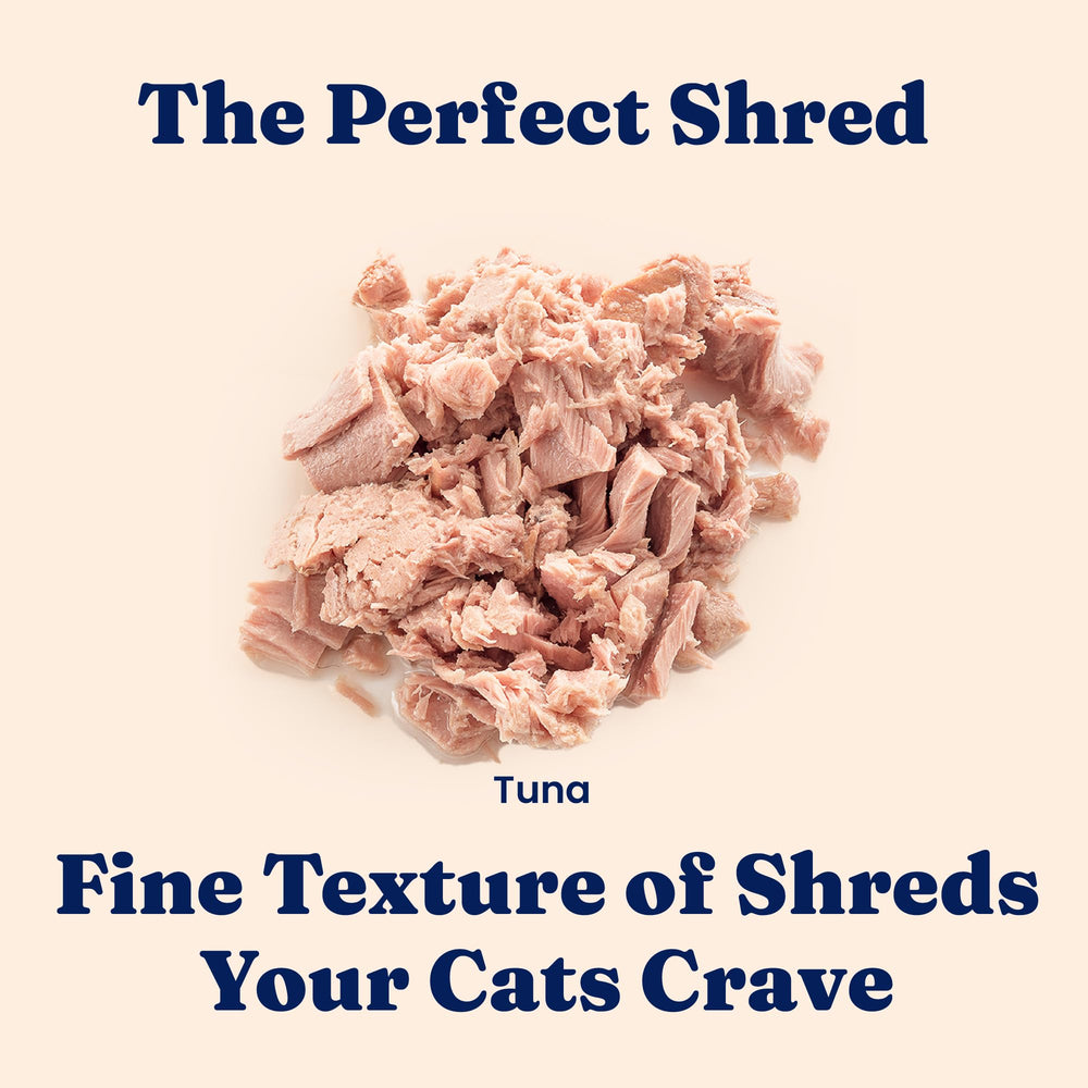 Solid Gold Wet Cat Food Shreds in Gravy can front 3oz highlights complete nutrition.
