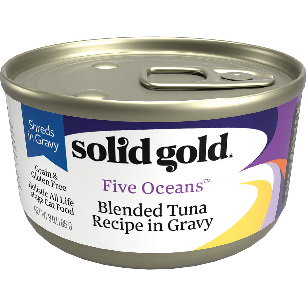 Solid Gold Wet Cat Food Shreds in Gravy omega-rich gravy boosts flavor and moisture.