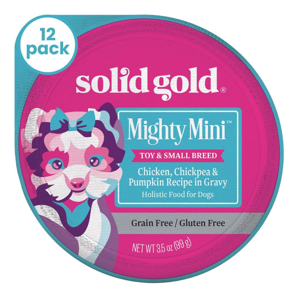 Solid Gold wet dog food small dogs bowl and cups for easy feeding and small-breed balance.