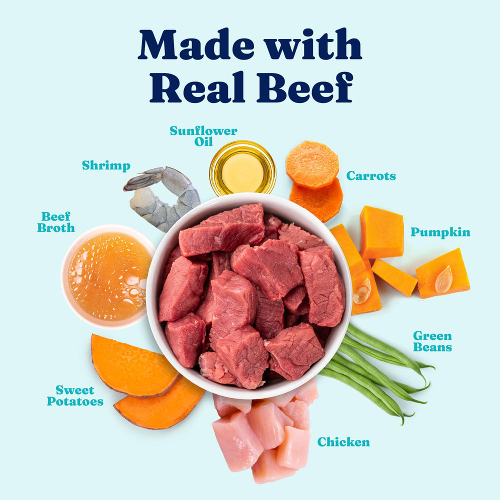 Solid Gold Wet Dog Food Topper open cups serving in bowl for easy feeding