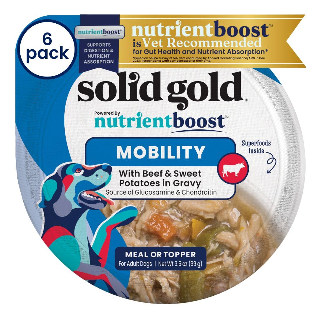 Solid Gold Wet Dog Food Topper beef-sweet-potato cups package front for all-breeds