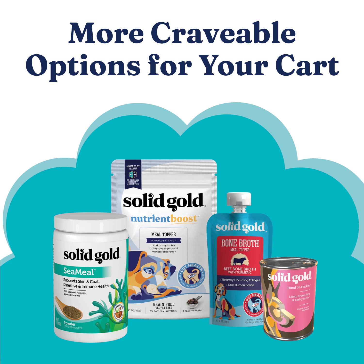 Solid Gold whole grains nutrition close-up underscores energy and balanced nutrition