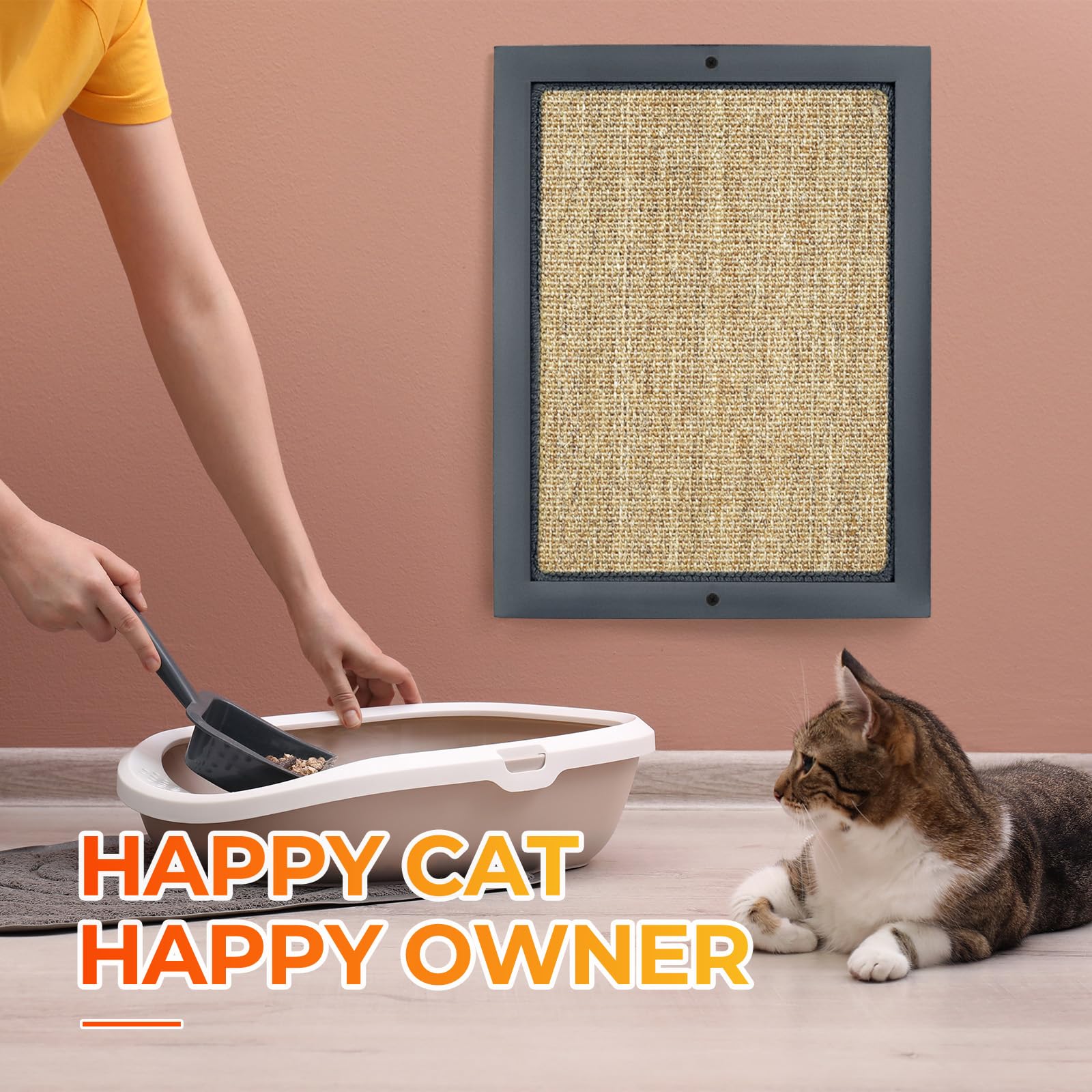SolidChoice cat nap and scratch session on the sisal pad fosters relaxation and play.
