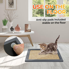SolidChoice floor-standing sisal pad for indoor cats provides a dedicated outlet to scratch and reduce furniture wear.