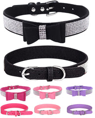 SOLMOONY Bling dog collar black close-up highlighting rhinestones for stylish walks