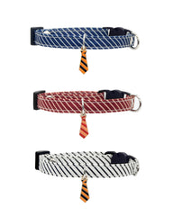 Solmoony cat collar red-striped adjustable for a secure, comfortable fit.