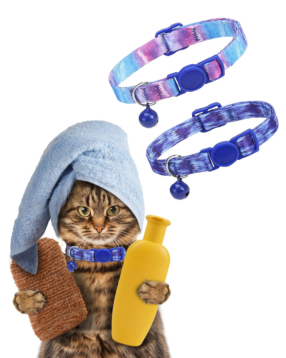 SOLMOONY cat wearing collar in starry sky print representing real-life daily wear