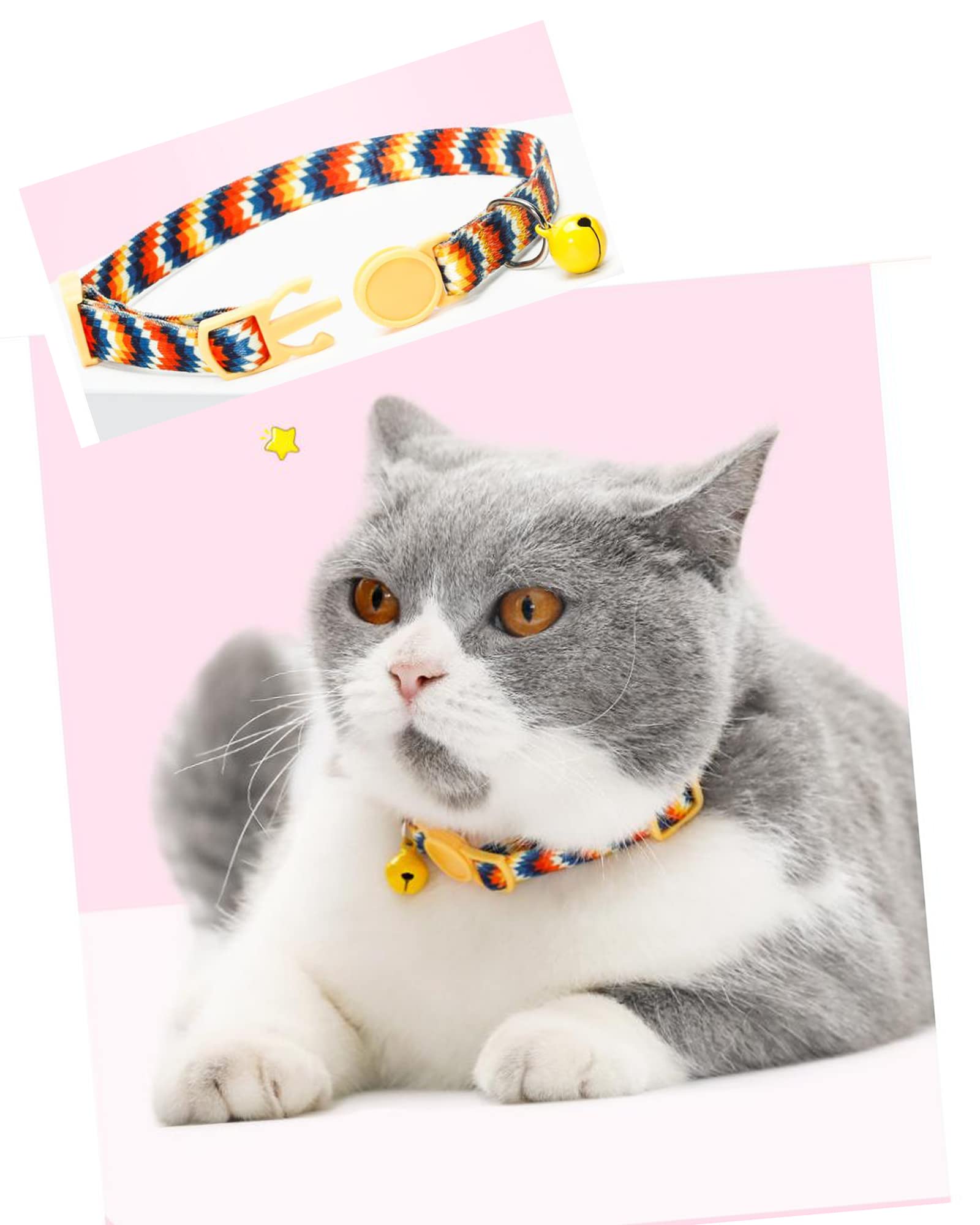 SOLMOONY collar adjustable 8-12 inches for cats of varying neck sizes