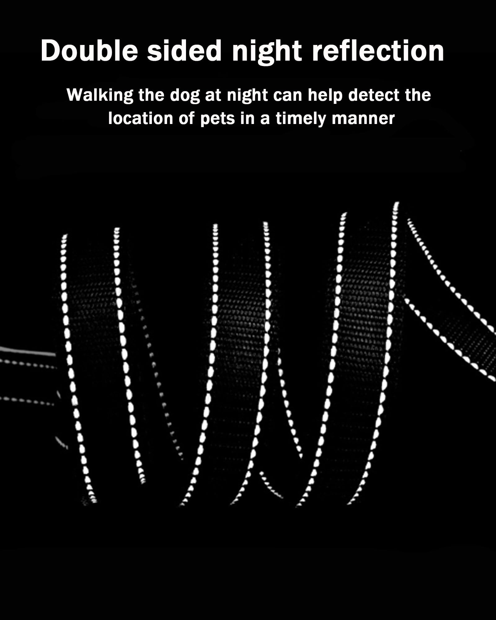 SOLMOONY double-sided reflective leash improves night visibility during evening strolls.
