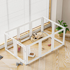 SOLOWINNER clear puppy playpen assembly mode for quick setup and modular layout.