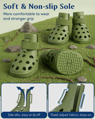 SOLOWINNER dog shoes with adjustable straps for secure fit on active dogs
