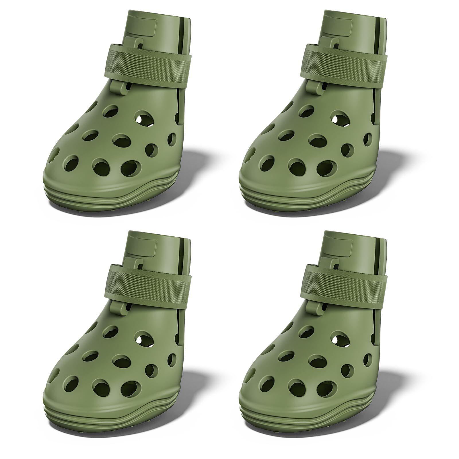 SOLOWINNER dog shoes on hot pavement provide heat protection and quick-dry silicone comfort