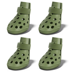 SOLOWINNER dog shoes on hot pavement provide heat protection and quick-dry silicone comfort