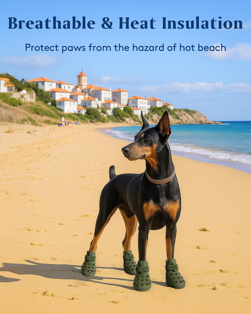 SOLOWINNER waterproof dog boots simplify cleanup after beach or snow adventures