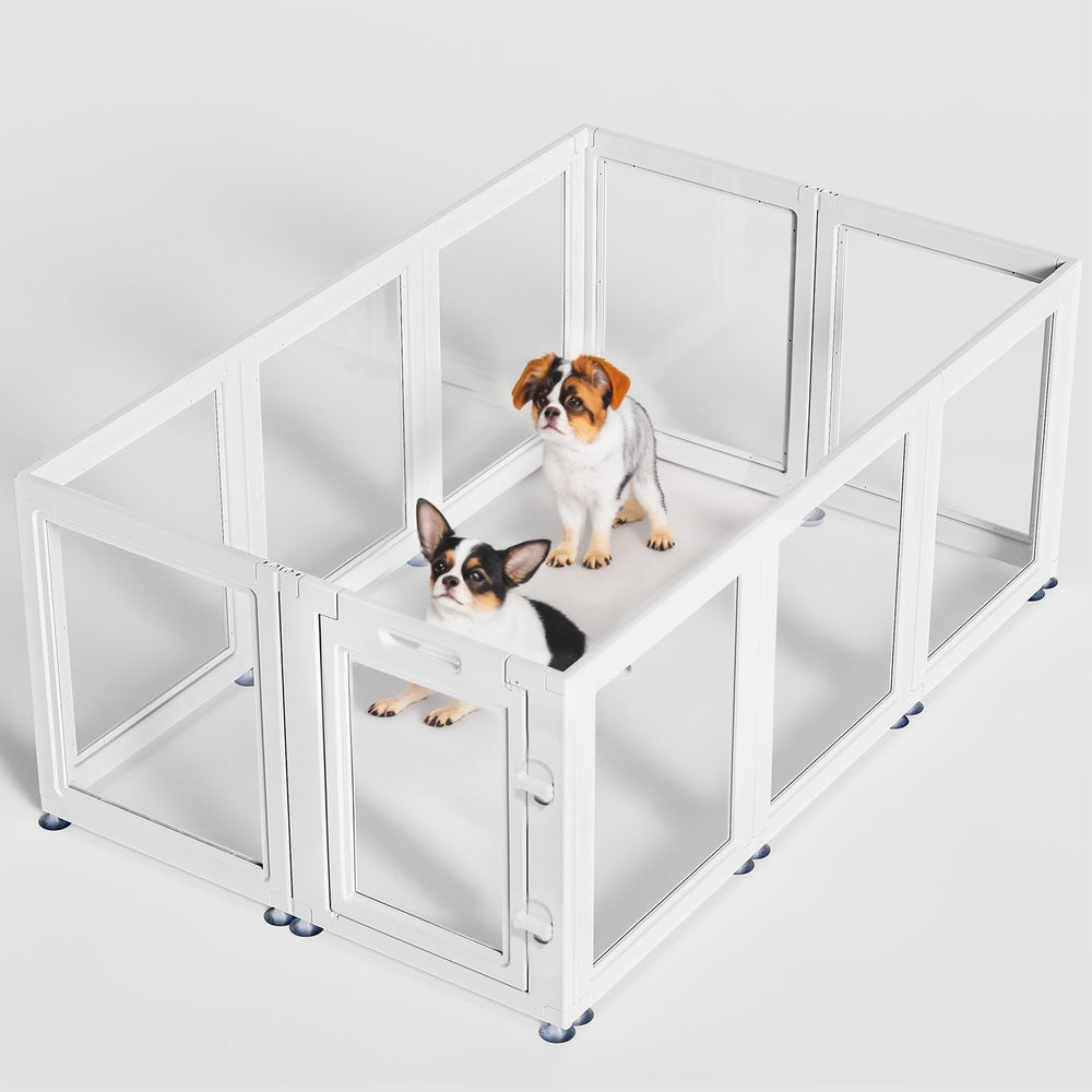 SOLOWINNER transparent pet pen cleaning-friendly materials for quick wipe-downs.