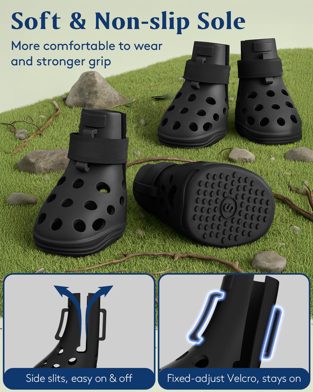 SOLOWINNER paw-protectors adjustable-straps ensure secure fit on every walk.