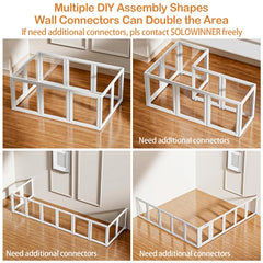 SOLOWINNER transparent pet fence interior view highlights visibility and supervision.