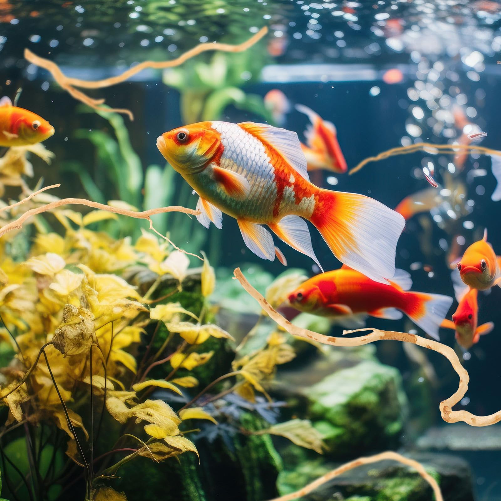 Solsew driftwood hiding-spots provides shelter for fish and other aquatic life.