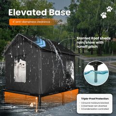 Solvify Outdoor Cat House dual doors provide easy access and escape