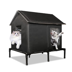 Solvify Outdoor Cat House exterior shows elevated moisture-free shelter for stray cats