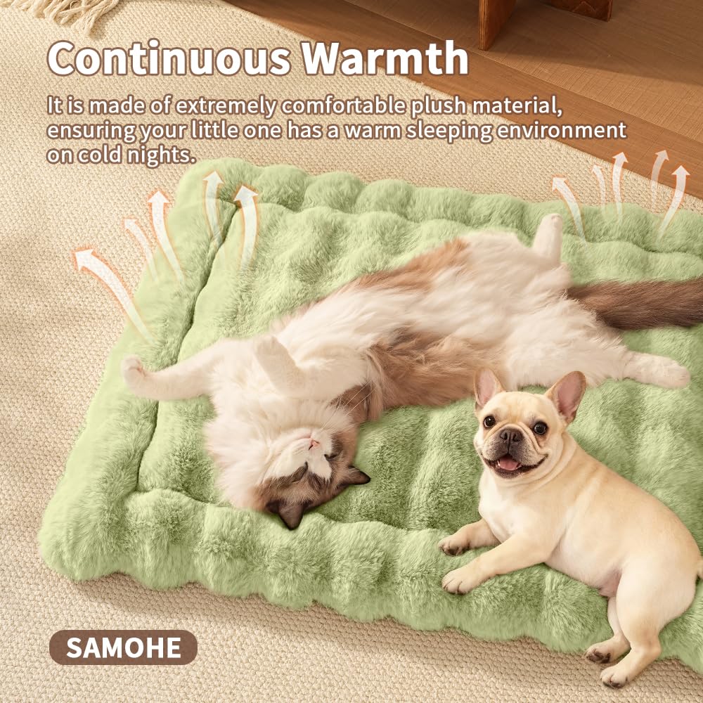 SOMAHE cat bed crate liner green demonstrates versatile use in carriers