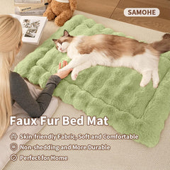 SOMAHE cat bed non-slip bottom green shows stable, safe placement on slick floors