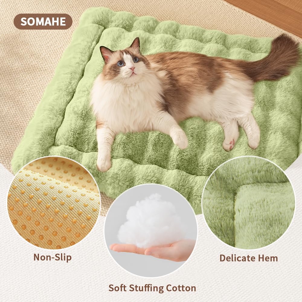SOMAHE cat bed warm fur closeup highlights long-pile warmth