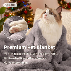 SOMAHE reversible cat blanket with two sided plush provides versatile warmth