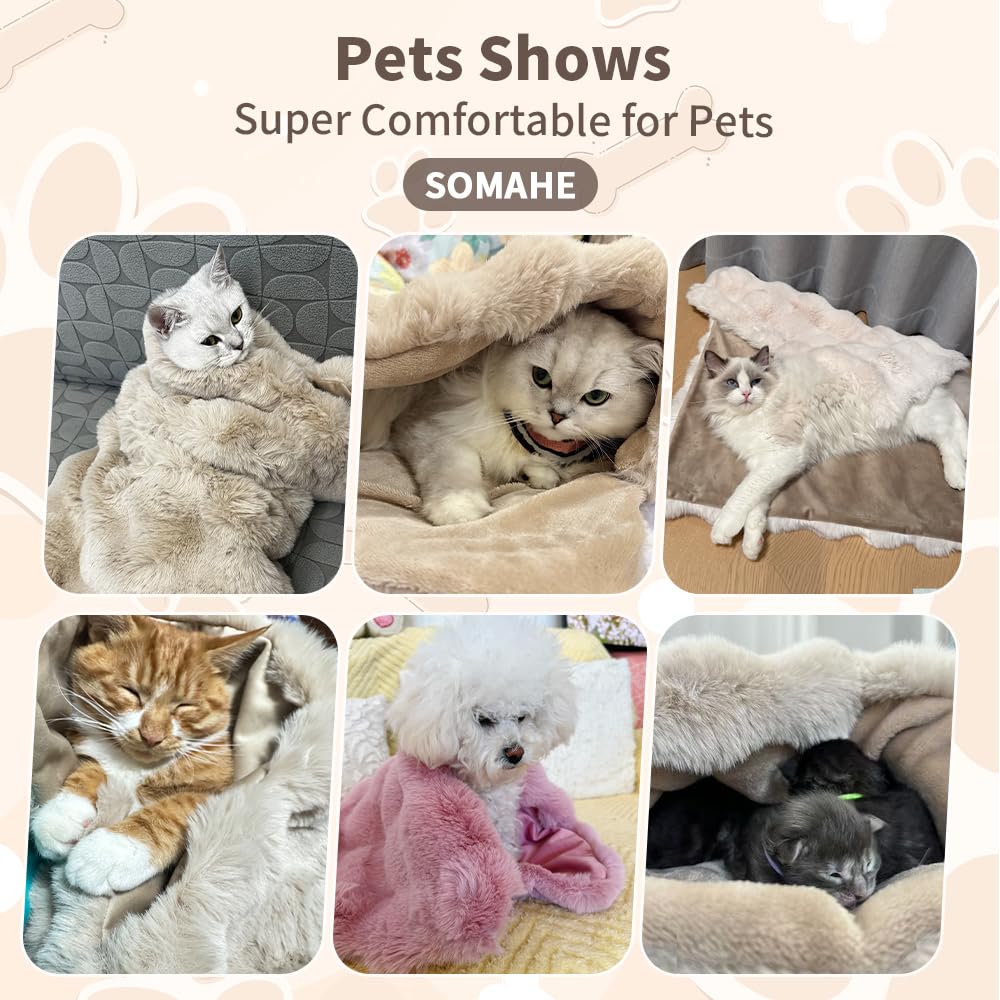 SOMAHE cat blanket dual sided plush offers year round warmth