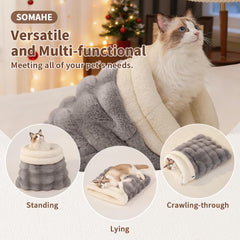 SOMAHE cat sleeping bag easy-entry-exit demonstrates accessible design for playful cats.