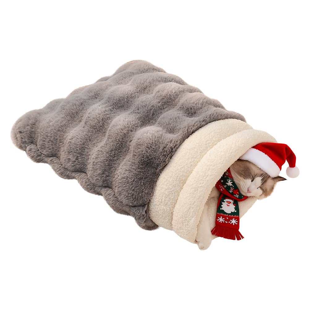 SOMAHE cat sleeping bag warmth close-up demonstrates 360-degree coziness for small pets.