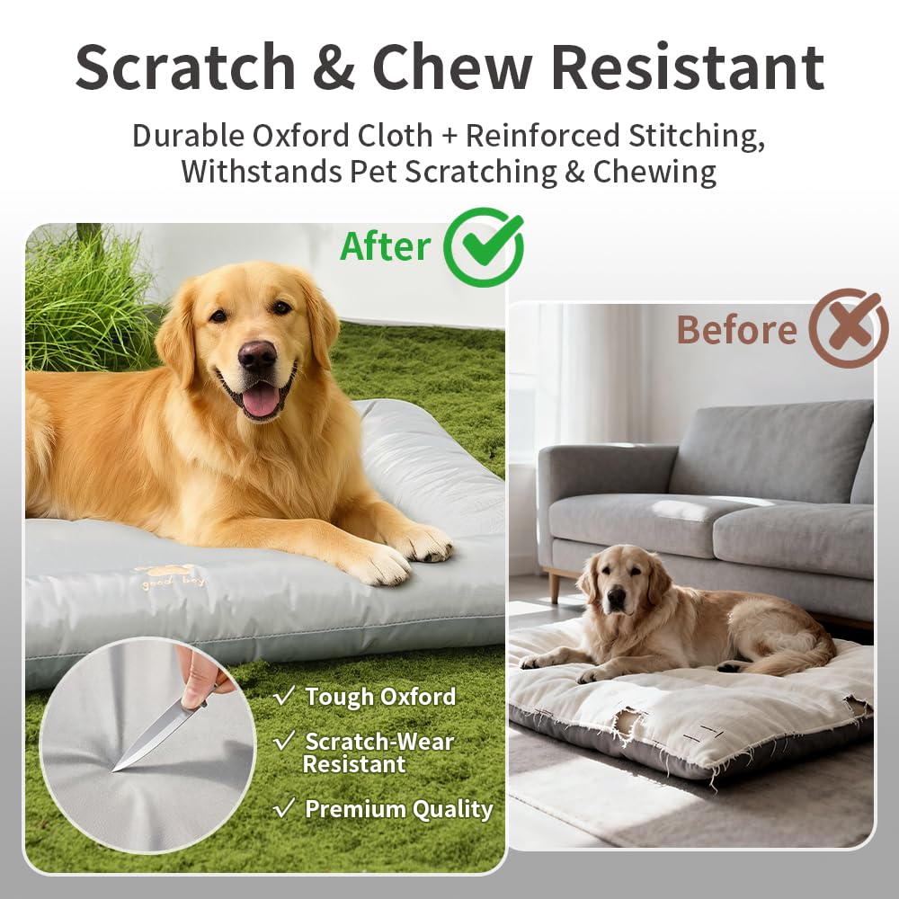 Somahe crate bed is three inches thick for cushioned support.