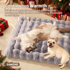 SOMAHE dog bed mat with non-slip silicone bottom prevents shifting on smooth floors.