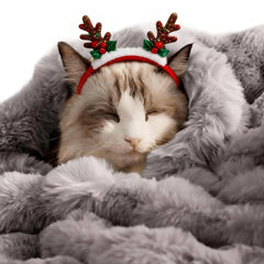 Somahe pet blanket ultra-soft grey on sofa delivers cozy warmth for indoor pets.