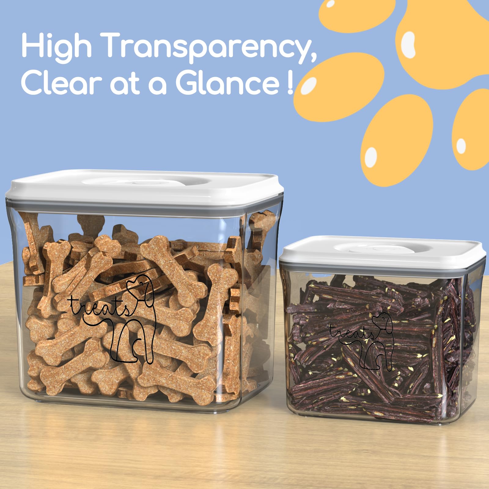 Somkaco stackable design helps pantry organization for pet treats.