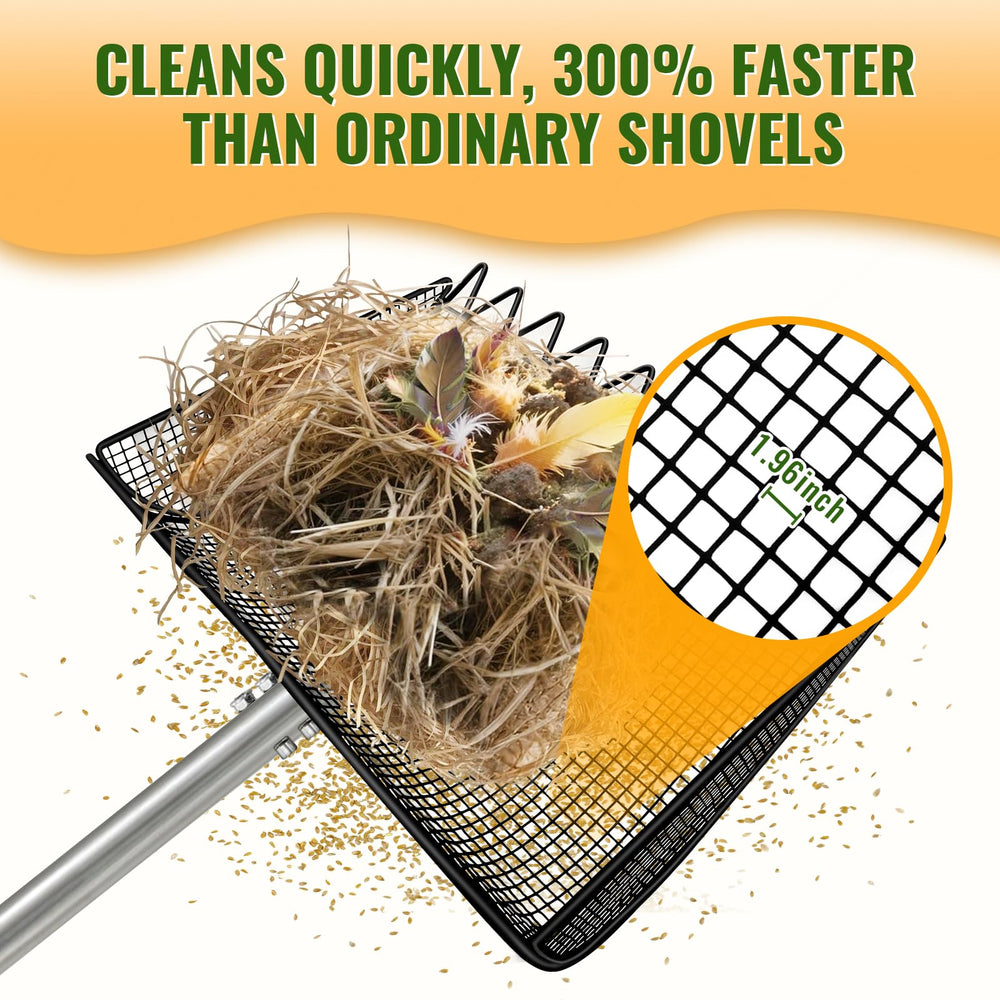 SONGLAM 12-inch metal scoop with ergonomic grip for easier cleaning