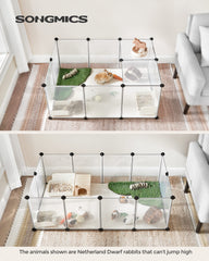 Songmics pet playpen floor protection safeguards indoor flooring during play.