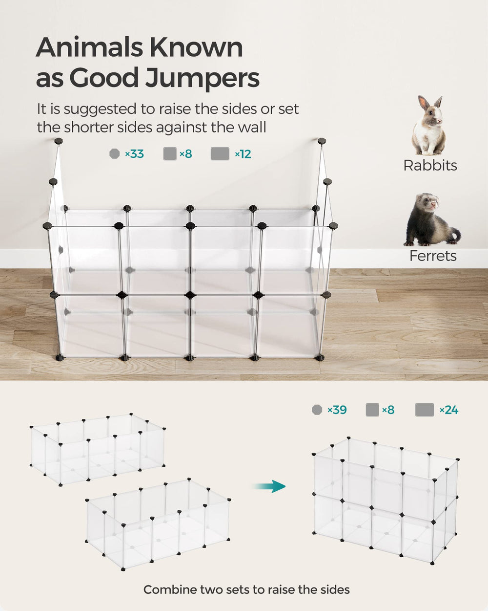Songmics semi-transparent panels let you watch pets while they play.