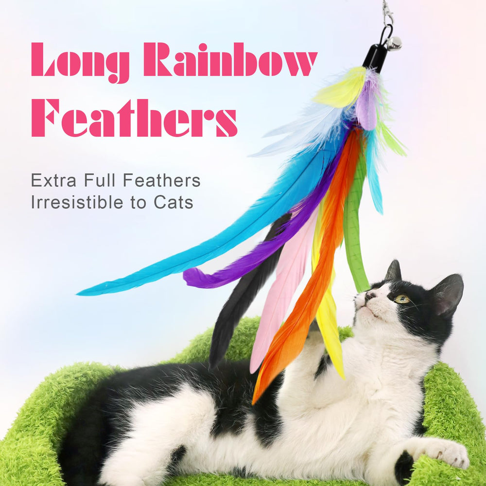 SONGWAY Cat Wand feather-toys-large shows vivid feathers triggering hunting instinct and active exercise.