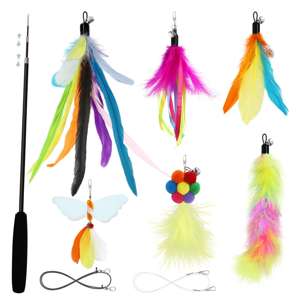 SONGWAY Cat Wand retractable-wand image showcases engaging indoor play for curious cats.