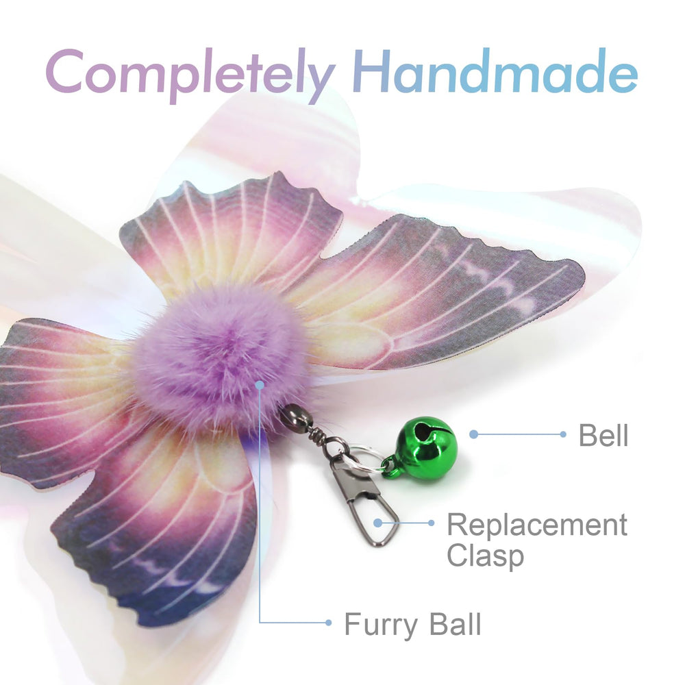 Songway Cat Wand wooden handle closeup shows sturdy, safe design.